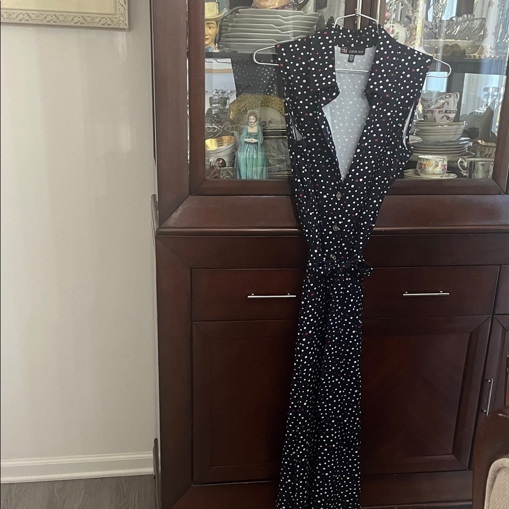 Chic Black and White Polka Dot Maxi Dress